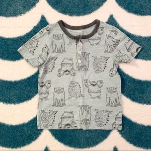 Carter’s Cotton Slub Henley Monster Tee (Spa Green) Size 2T